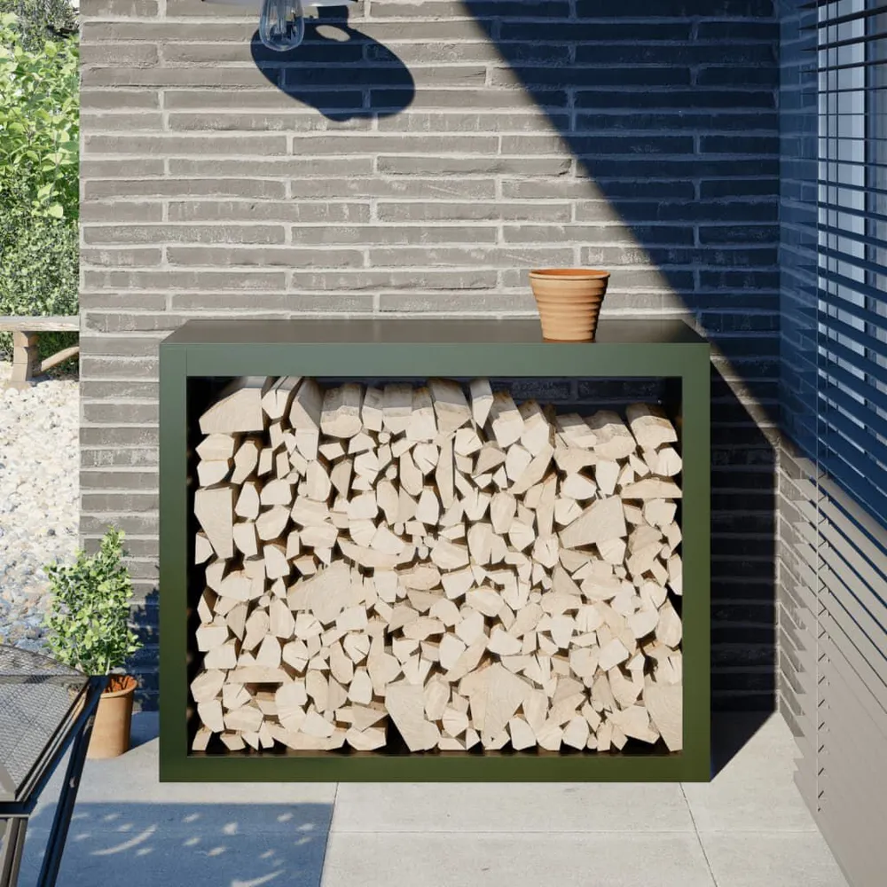 Suporte para lenha 100x40x80 cm ço verde
