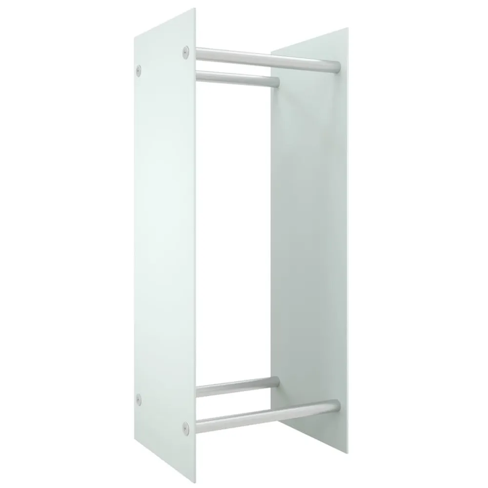 Suporte para lenha 40x35x100 cm vidro temperado branco