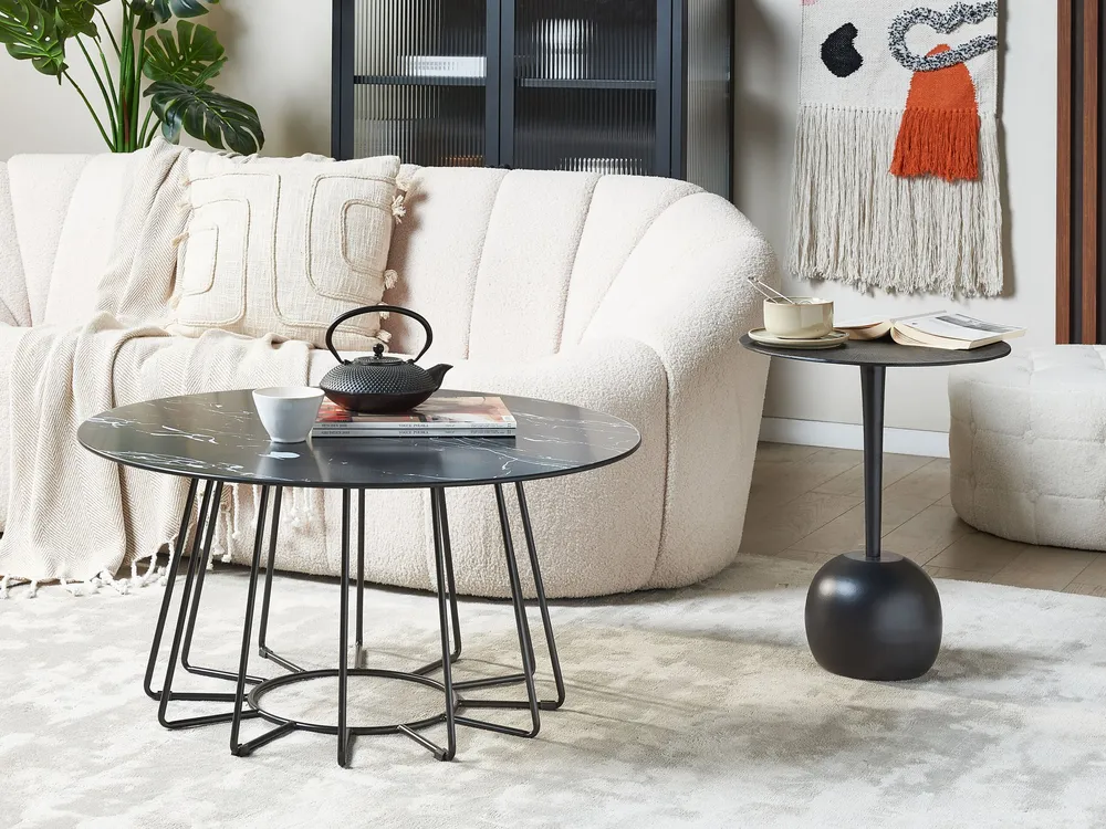 Coffee Table Marble Effect Negro BERNIE