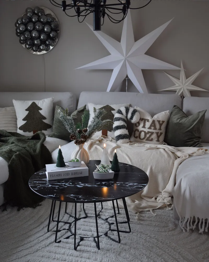 Coffee Table Marble Effect Negro BERNIE