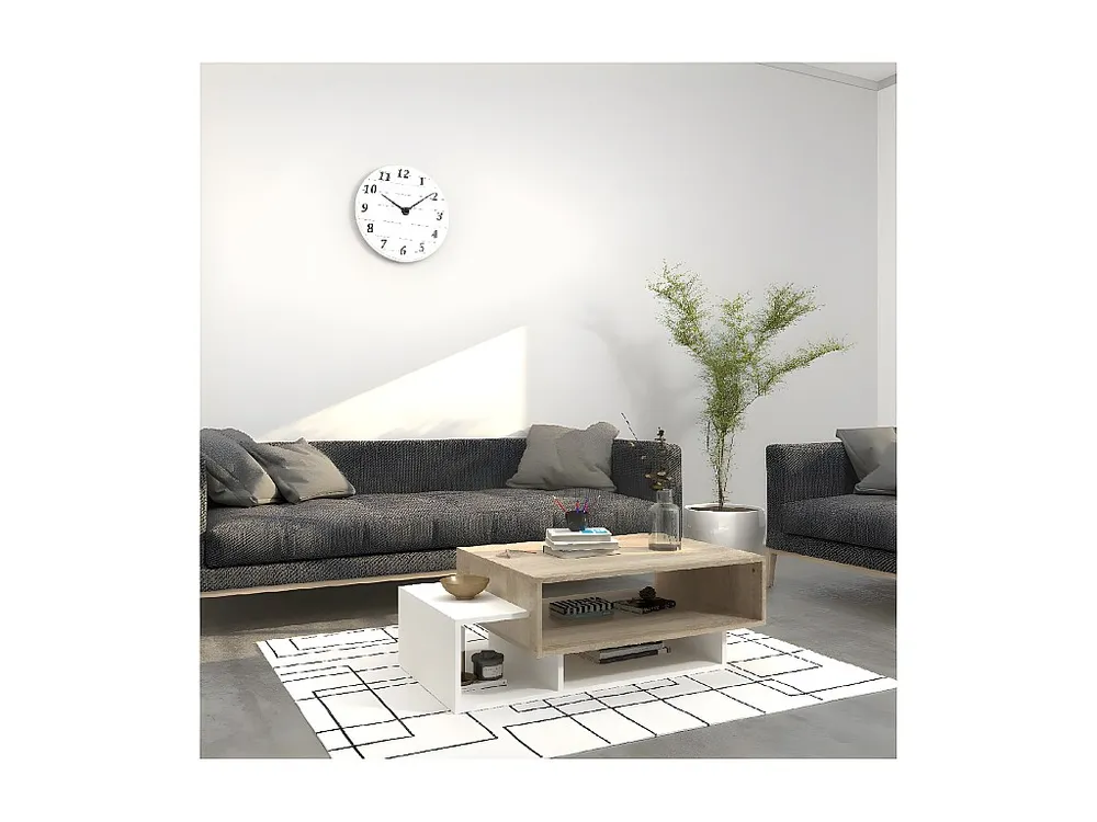 Mesa de Café Elisa, Branco, Sonoma, 100x60x35 cm, EPIKASA