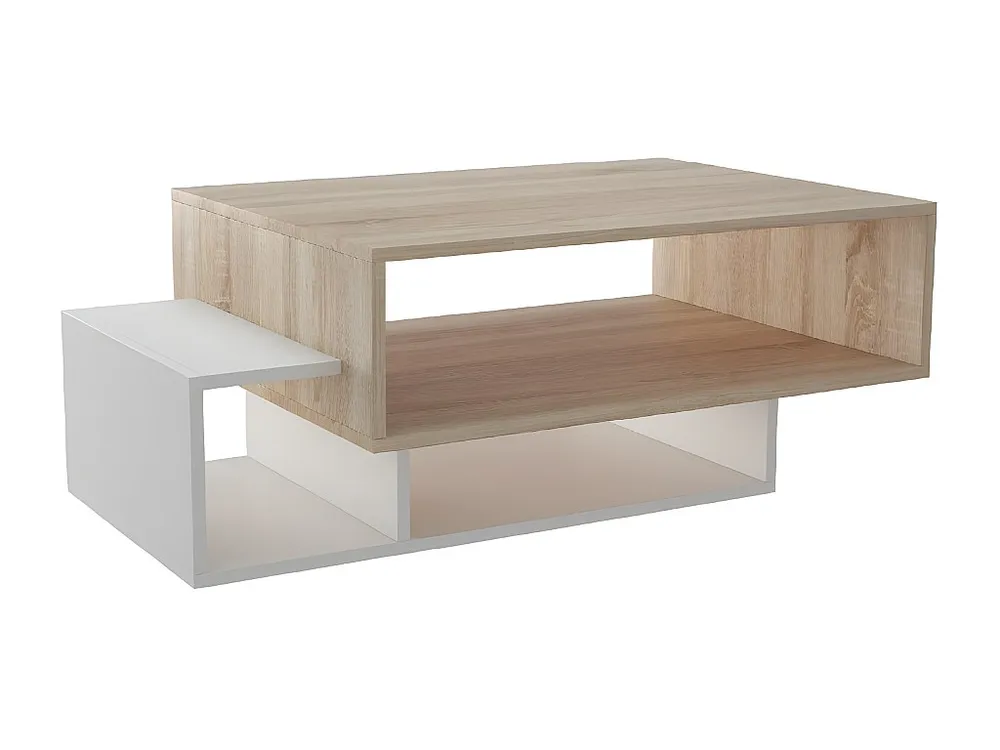 Mesa de Café Elisa, Branco, Sonoma, 100x60x35 cm, EPIKASA