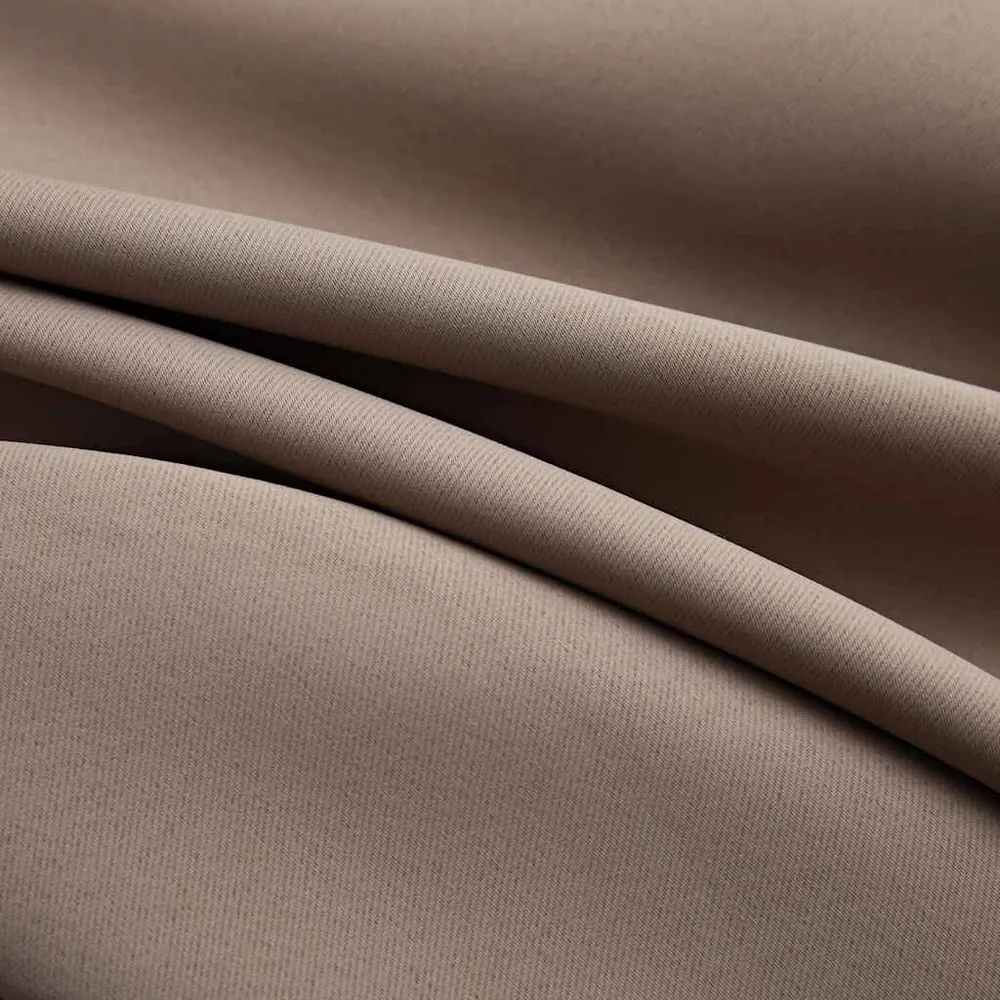 Cortina blackout com argolas metálico 290x245 cm cinza-acastanhado