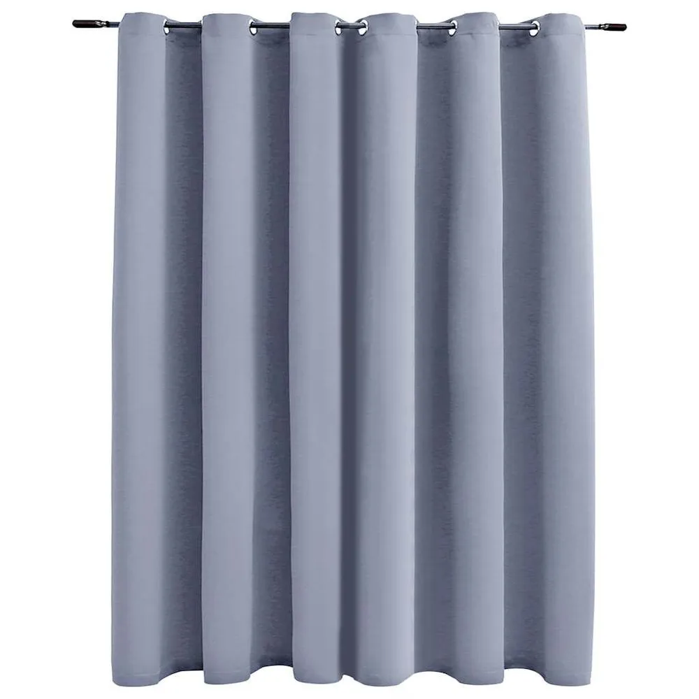 Cortina blackout com argolas em metálico 290x245cm cinzento
