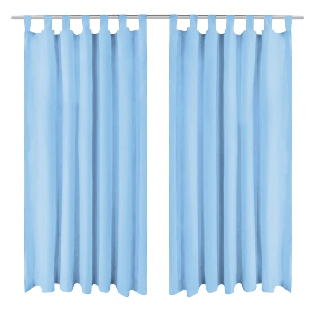 Cortinas de cetim com presilhas 2 pcs 140x175 cm turquesa