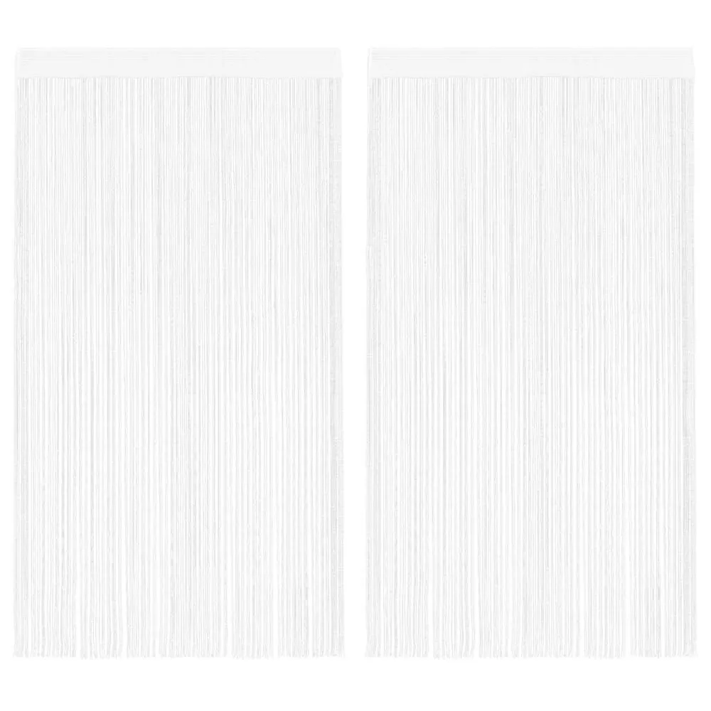 Cortinas de fios 2 pcs 100x250 cm branco