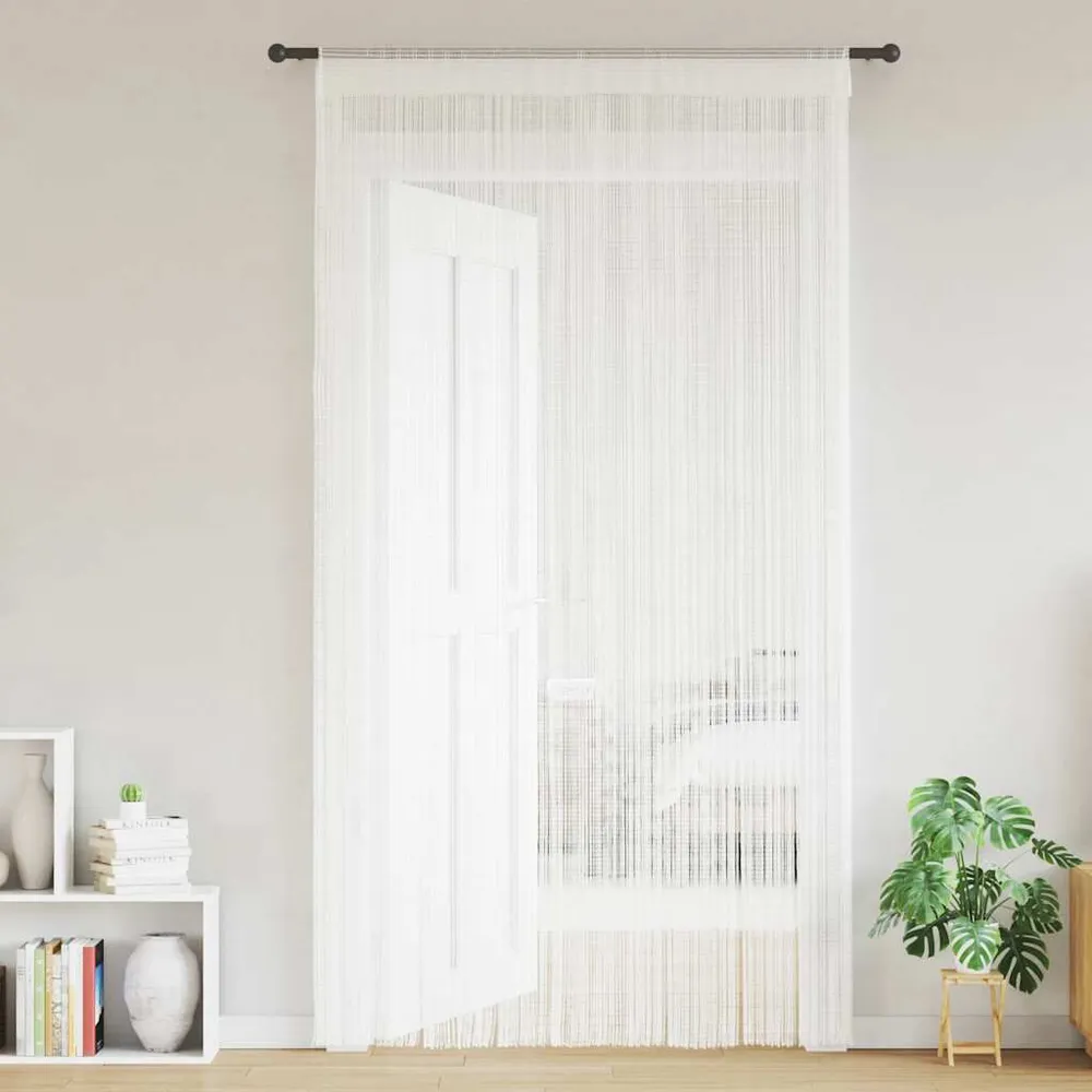 Cortinas de fios 2 pcs 100x250 cm branco