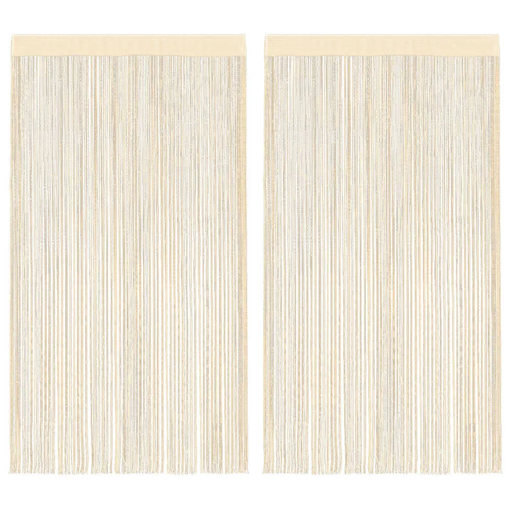 Cortinas de fios 2 pcs 100x250 cm creme