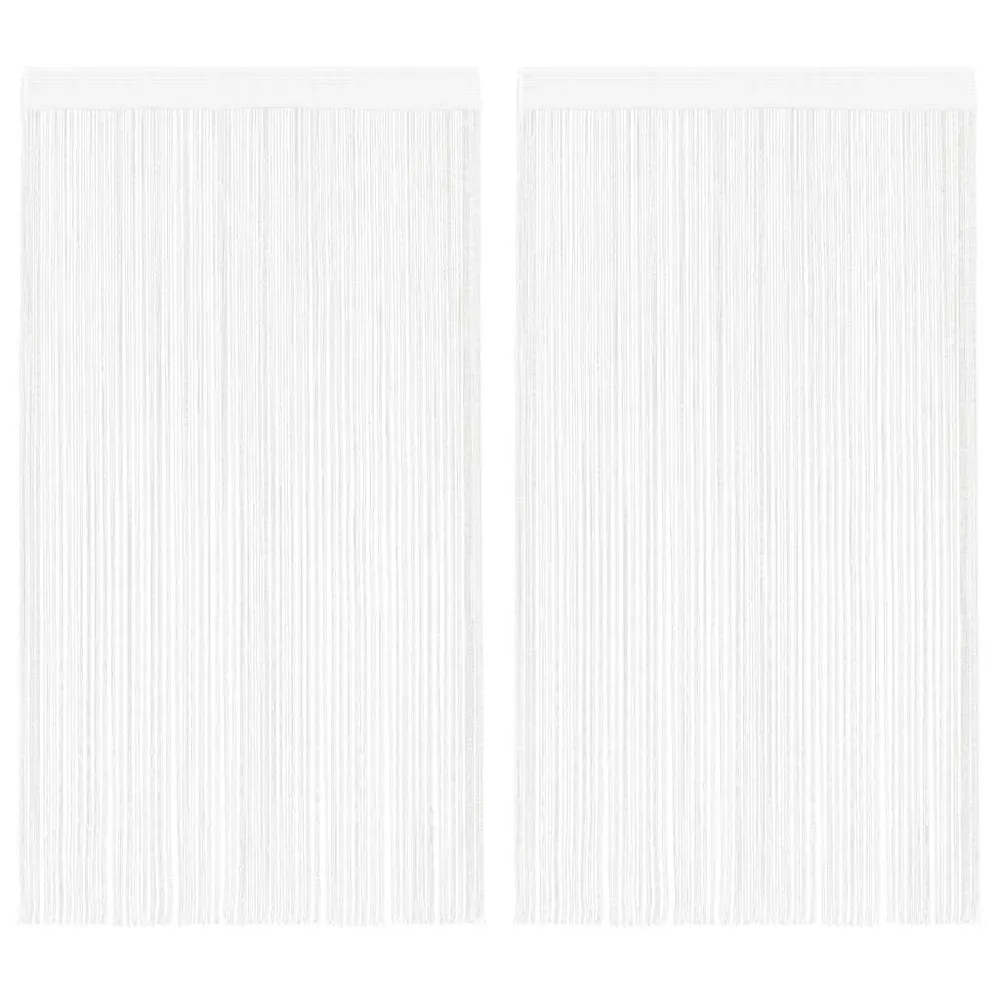 Cortinas de fios 2 pcs 140x250 cm branco
