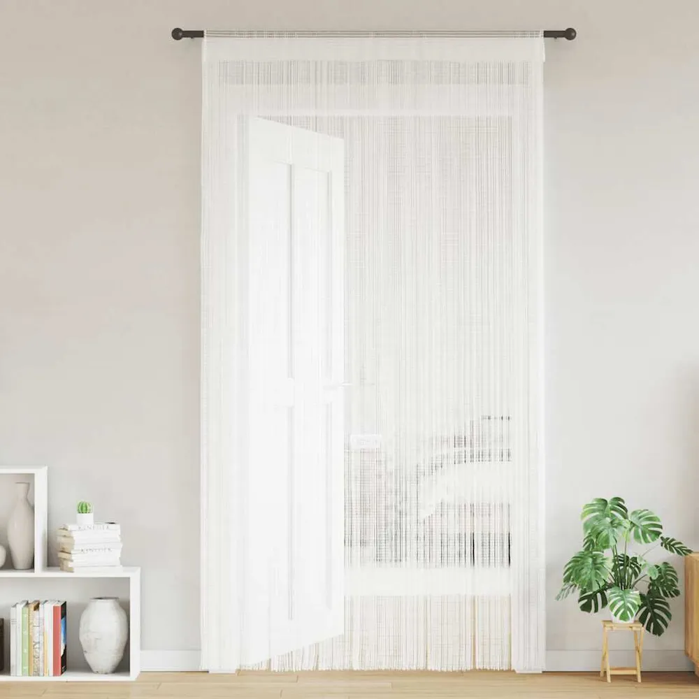 Cortinas de fios 2 pcs 140x250 cm branco