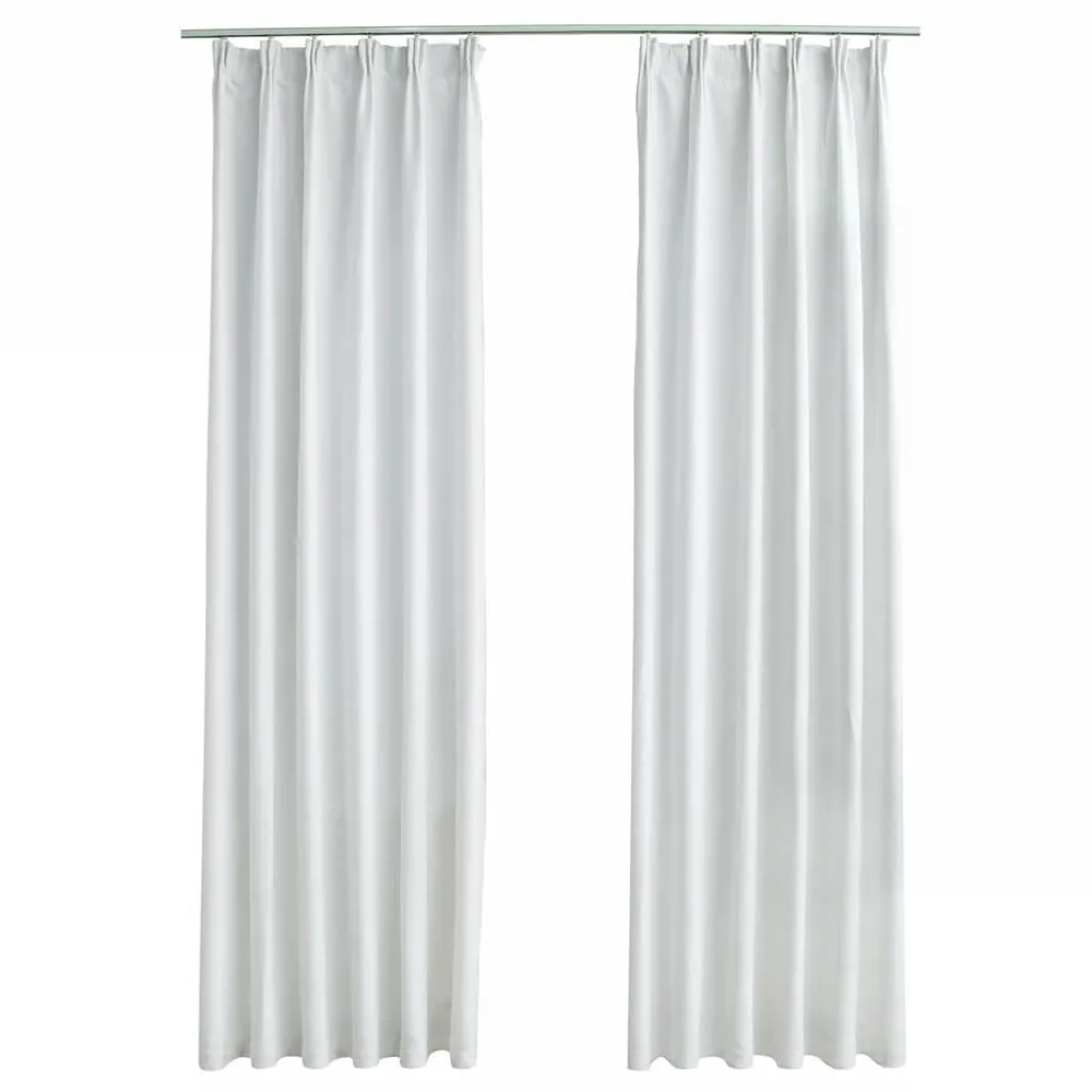 Cortinas blackout com ganchos 2 pcs 140x225 cm branco sujo vidaXL