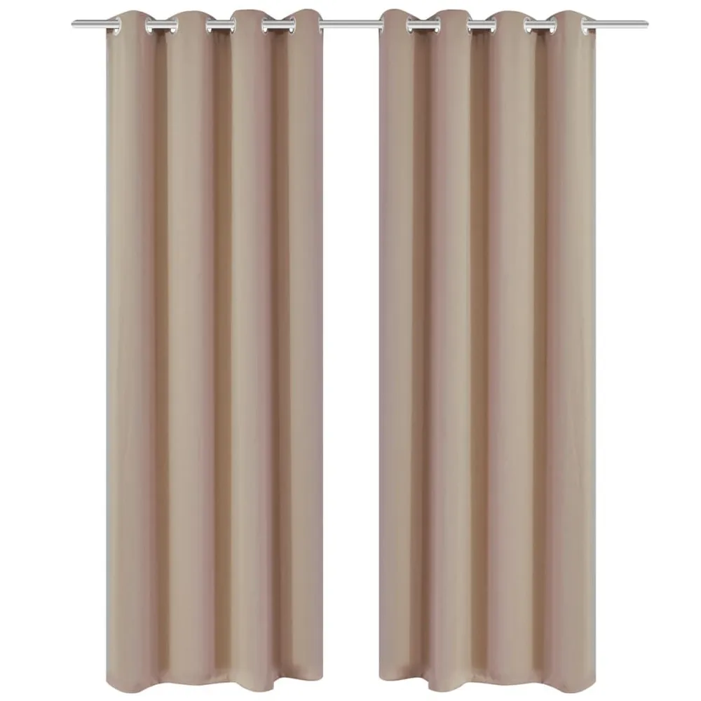 Cortinas blackout 2 pcs com ilhós de metal 135x175 cm creme vidaXL