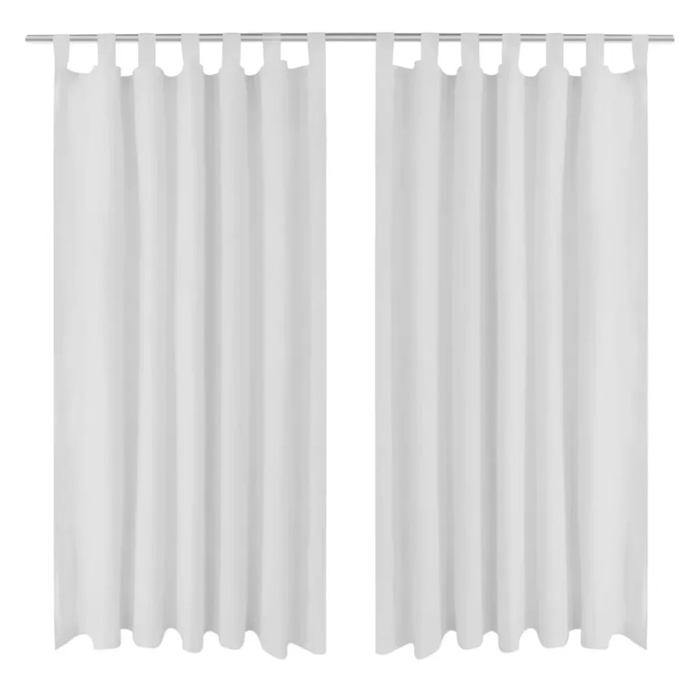 Cortinas de cetim com presilhas, 2 pcs 140 x 175 cm branco vidaXL