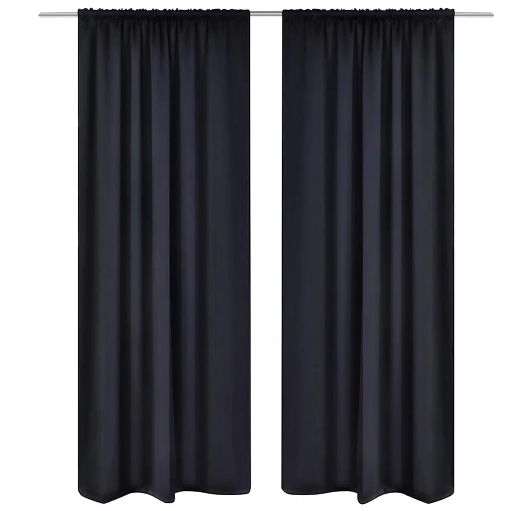Cortinas pretas blackout 2 peças 135 x 245 cm vidaXL