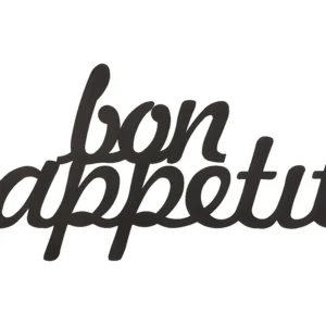 Decoração Metálica Bon Appetit, Preto, 50x1,5x30 cm, EPIKASA