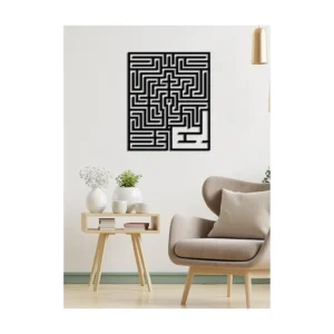 Decoração Metálica Labirinto, Preto, 59x3x70 cm, EPIKASA