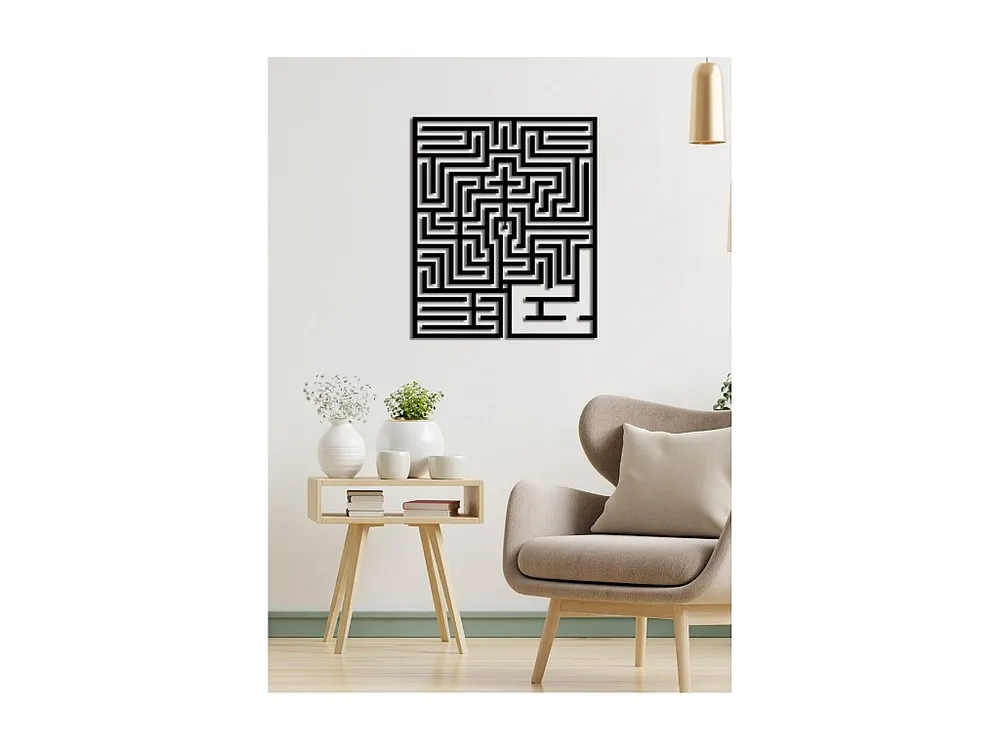 Decoração Metálica Labirinto, Preto, 59x3x70 cm, EPIKASA