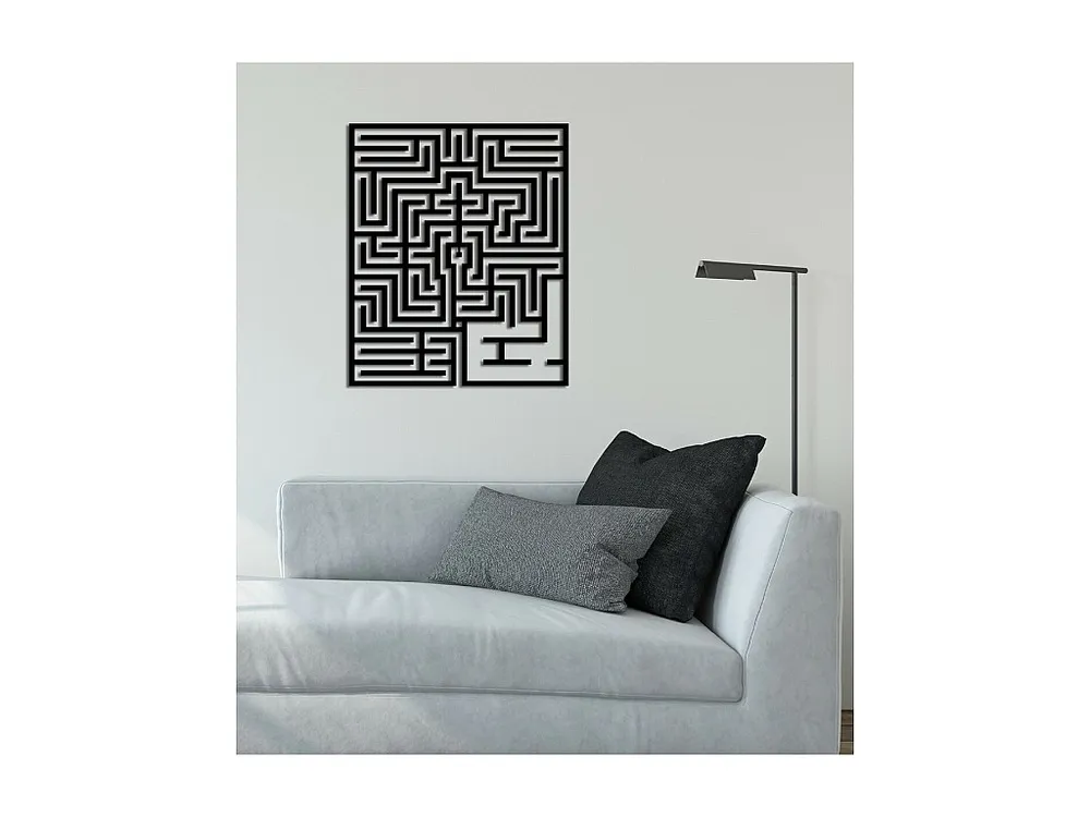 Decoração Metálica Labirinto, Preto, 59x3x70 cm, EPIKASA