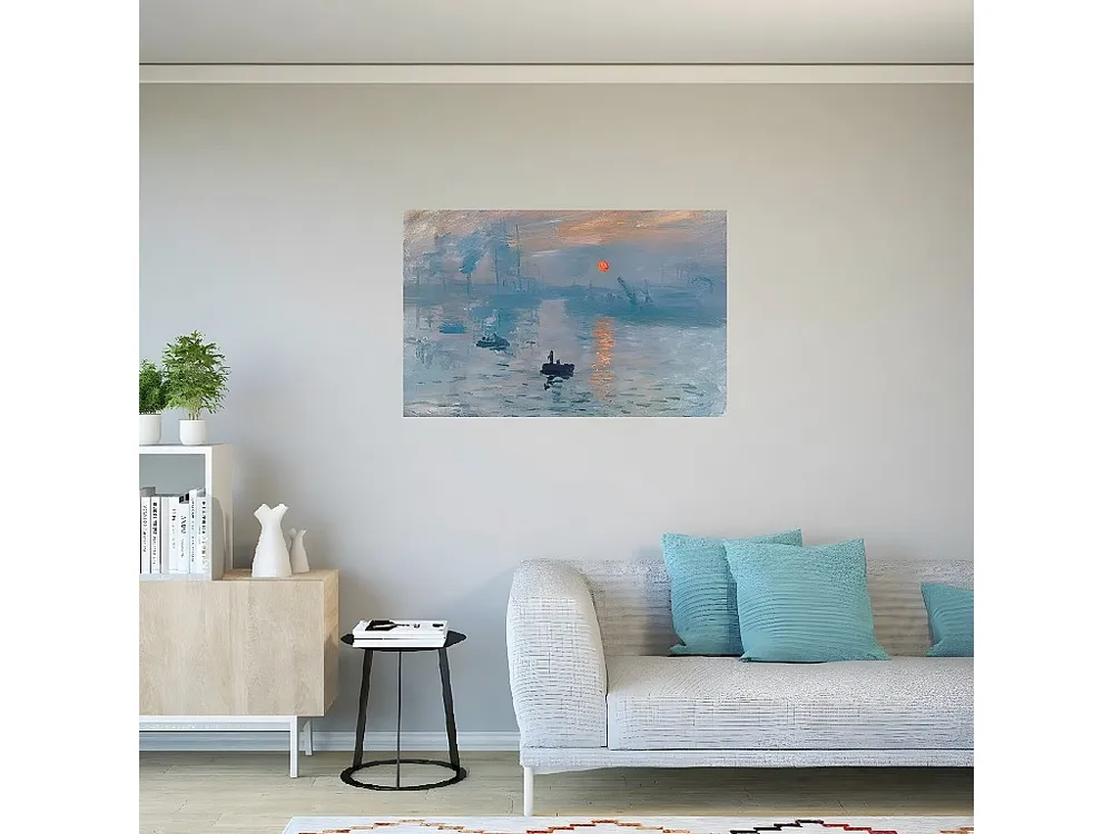 Impressão em Tela Monet Nascer do Sol, Azul, 100x3x70 cm, EPIKASA