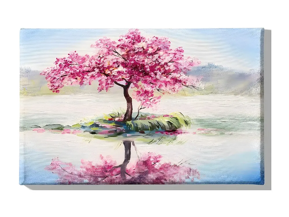 Impressão em Tela Árvore 12, Cor-de-rosa, 70x3x45 cm, EPIKASA