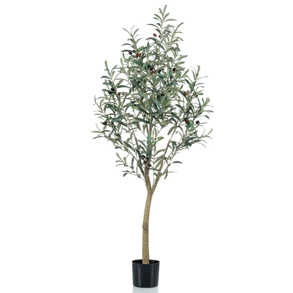 Arranjo de Flores Artificiais Emerald Oliveira artificial com vaso plástico 140 cm