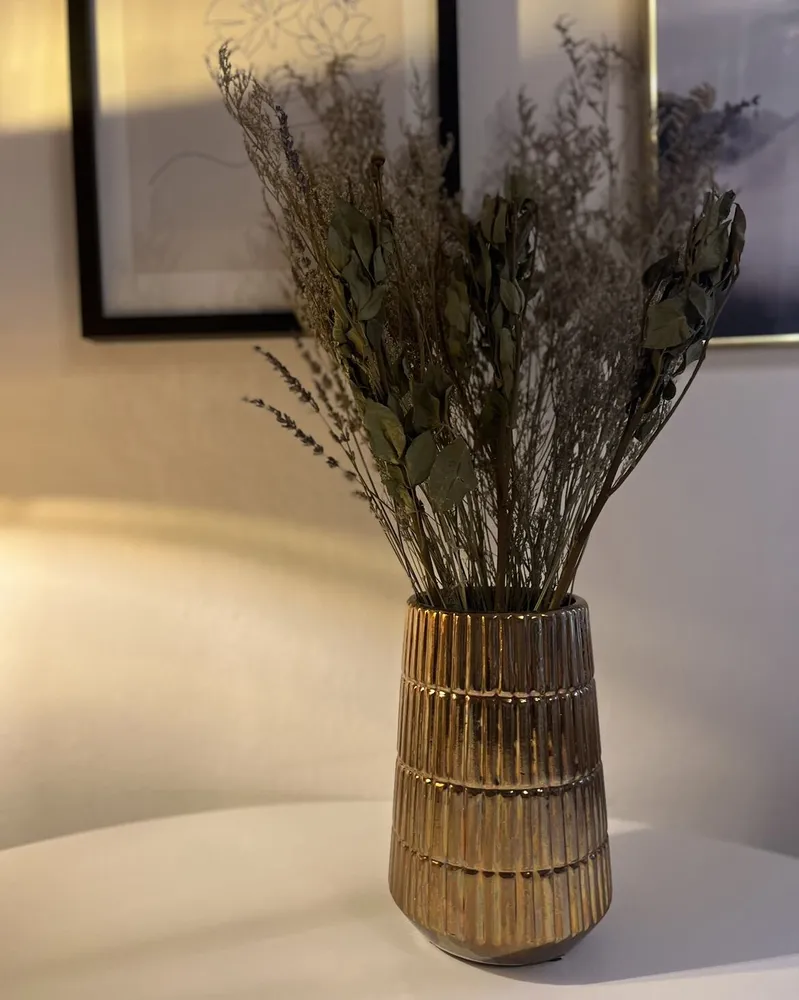 Dried Flower Bouquet 70 cm Violet and Musgo NAWARRA