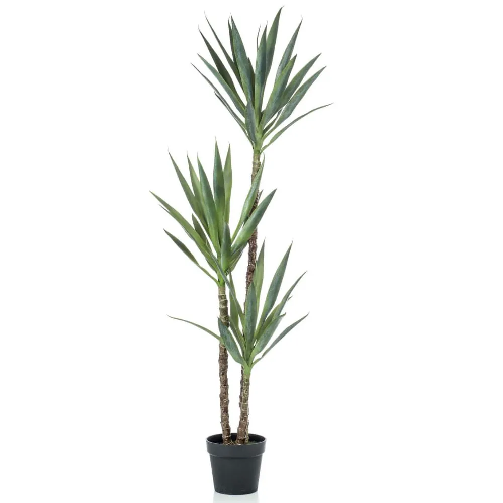 Emerald Yucca artificial em vaso 150 cm Material à Prova de Poeira