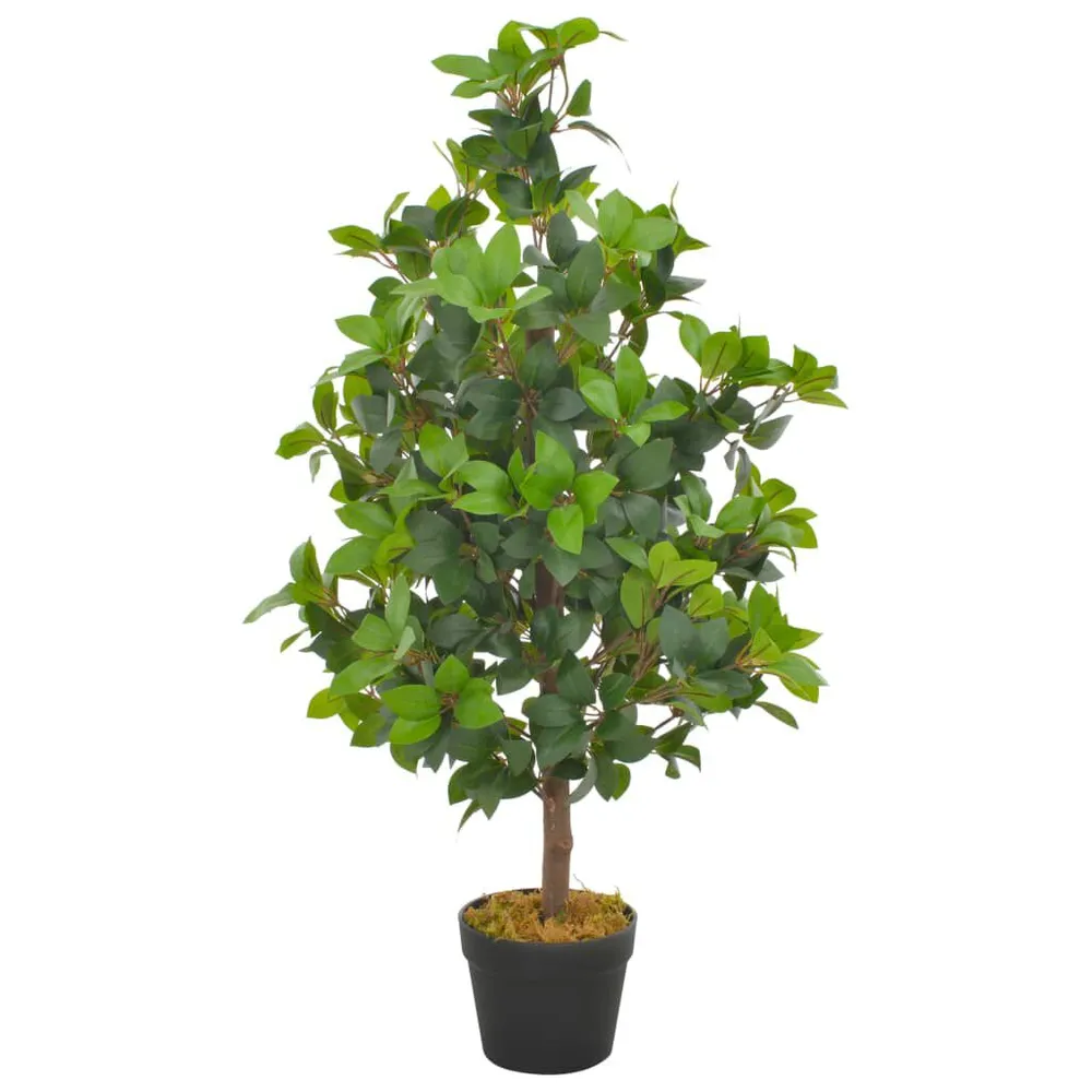 Premium Decorativo Planta loureiro artificial com vaso 90 cm verde