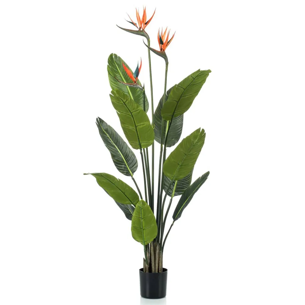 Realista de Alta Qualidade Emerald Planta estrelícia artificial em vaso com flores 120 cm