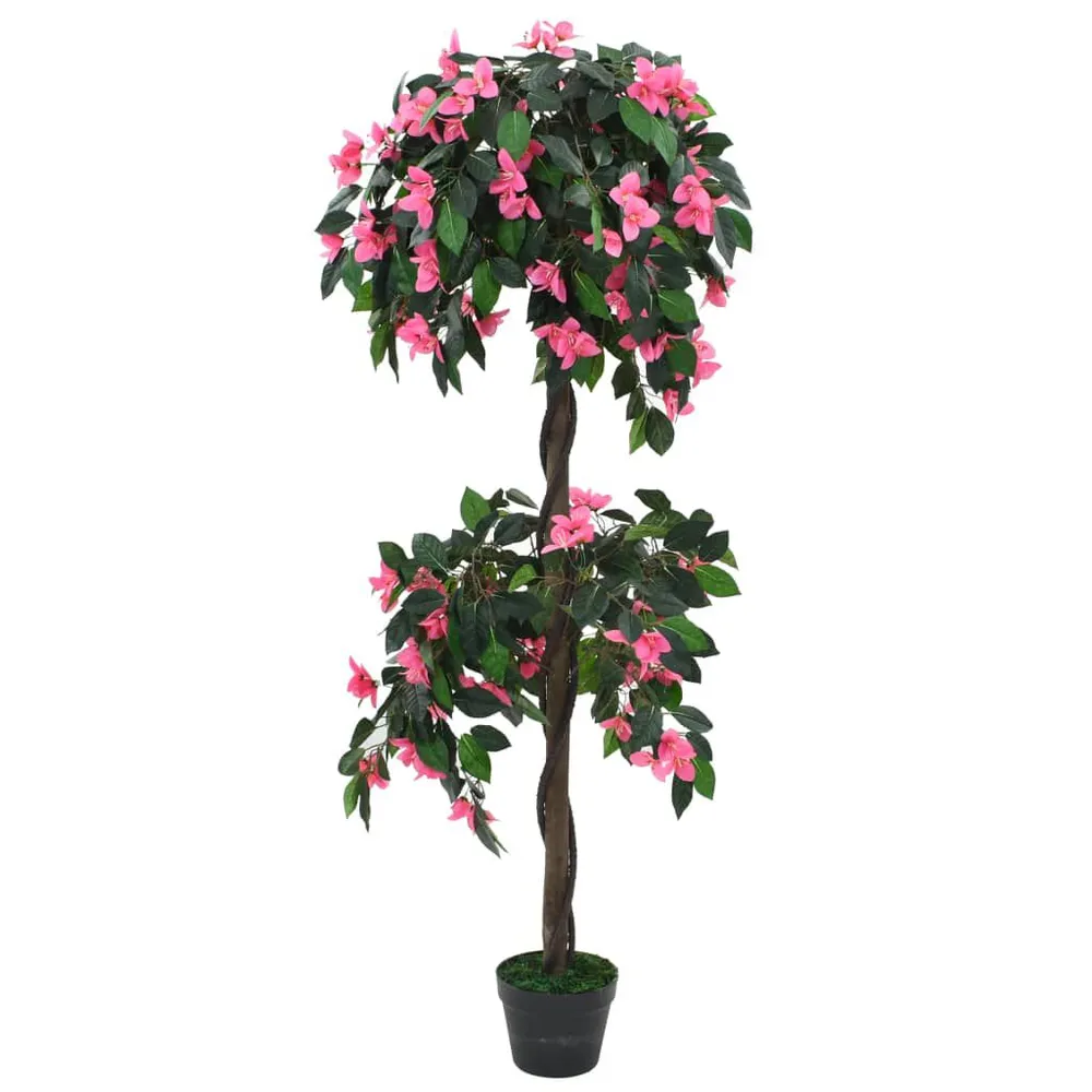 Suculenta Artificial Planta rododendro artificial com vaso 155 cm verde e rosa
