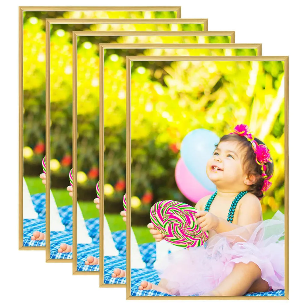 Molduras para parede 5 pcs 70x90 cm MDF dourado vidaXL