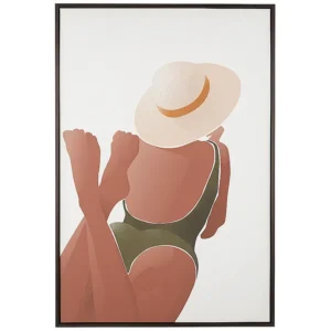 Quadro decorativo com moldura em castanho e branco 63 x 93 cm FELTRINA em Estilo Retrô