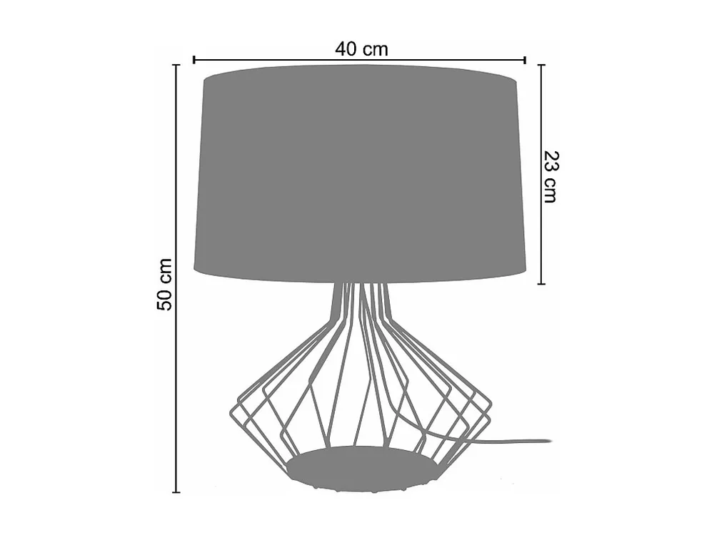 Abajur TOSEL EUREKA lâmpada decorativa geométrico cinza D11 x H24 cm Fácil de Limpar