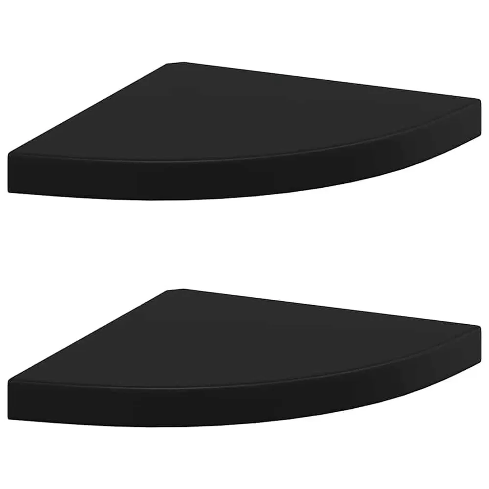 Artesanal Exclusivo Prateleiras de canto suspensas 2 pcs 35x35x3,8cm MDF preto