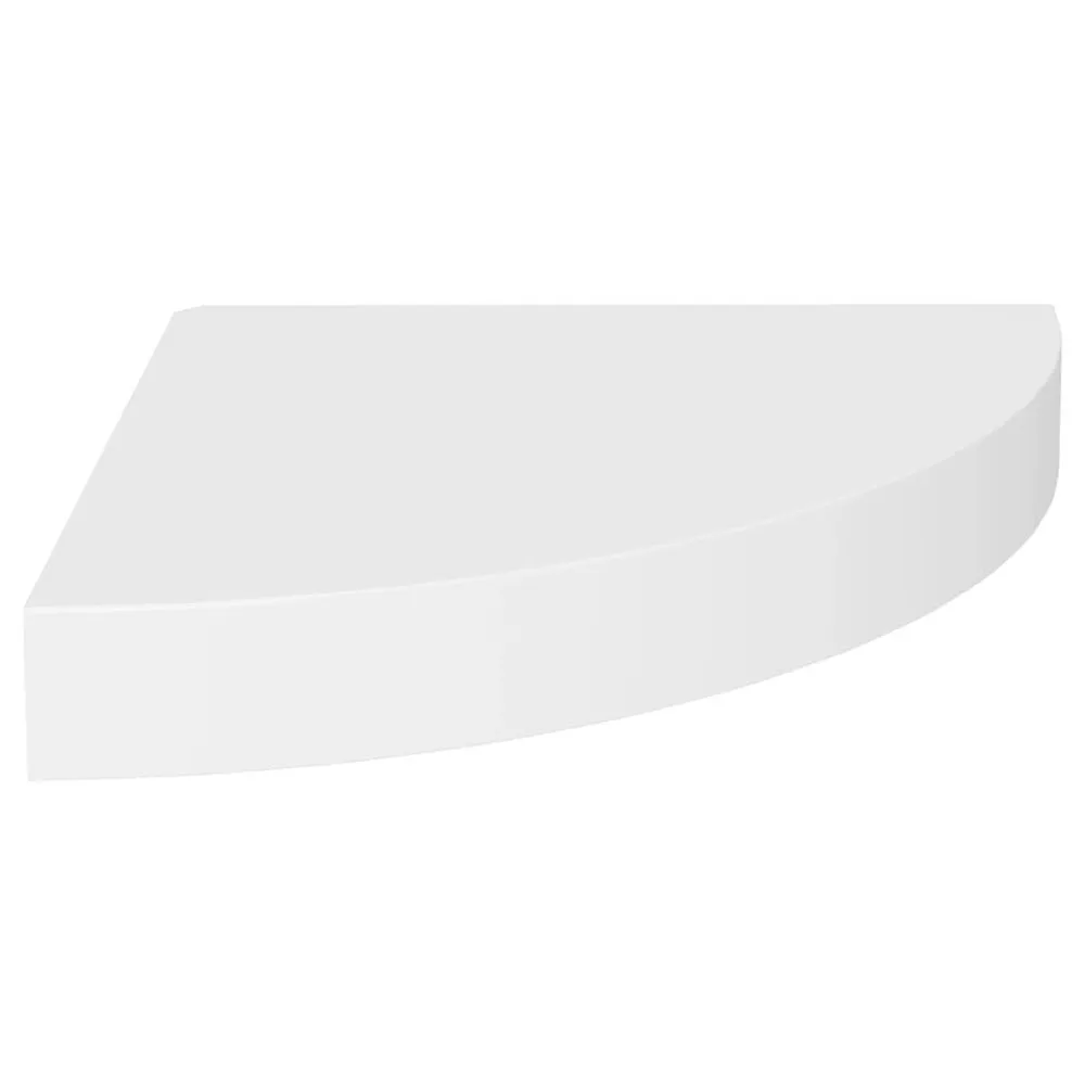 Design Contemporâneo Prateleira de canto suspensa 25x25x3,8 cm MDF branco