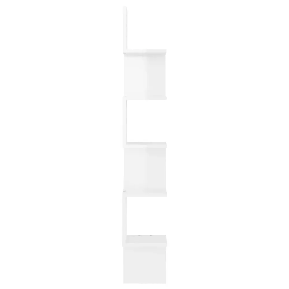 Estante de canto para parede deriv. de madeira branco cintilante