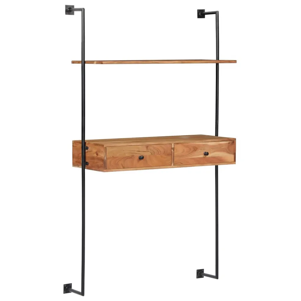 Design Contemporâneo Secretária de parede 90x40x170 cm madeira de acácia maciç