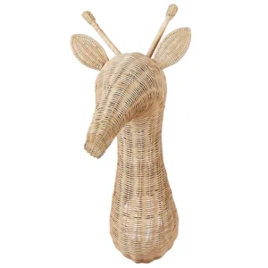 Porta-retratos Duplo Rattan Animal Head Wall Décor Giraffe Light BANANEC