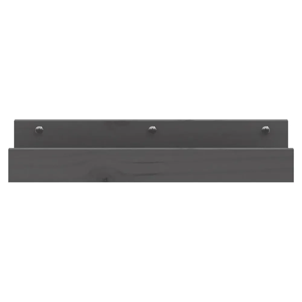 Suporte para Livros Prateleiras de parede 2 pcs 50x12x9 cm pinho maciço cinzento
