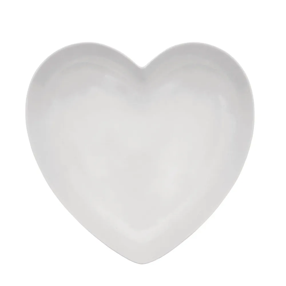 Bandija de Entrada Prato Coração 23X22Cm Branco