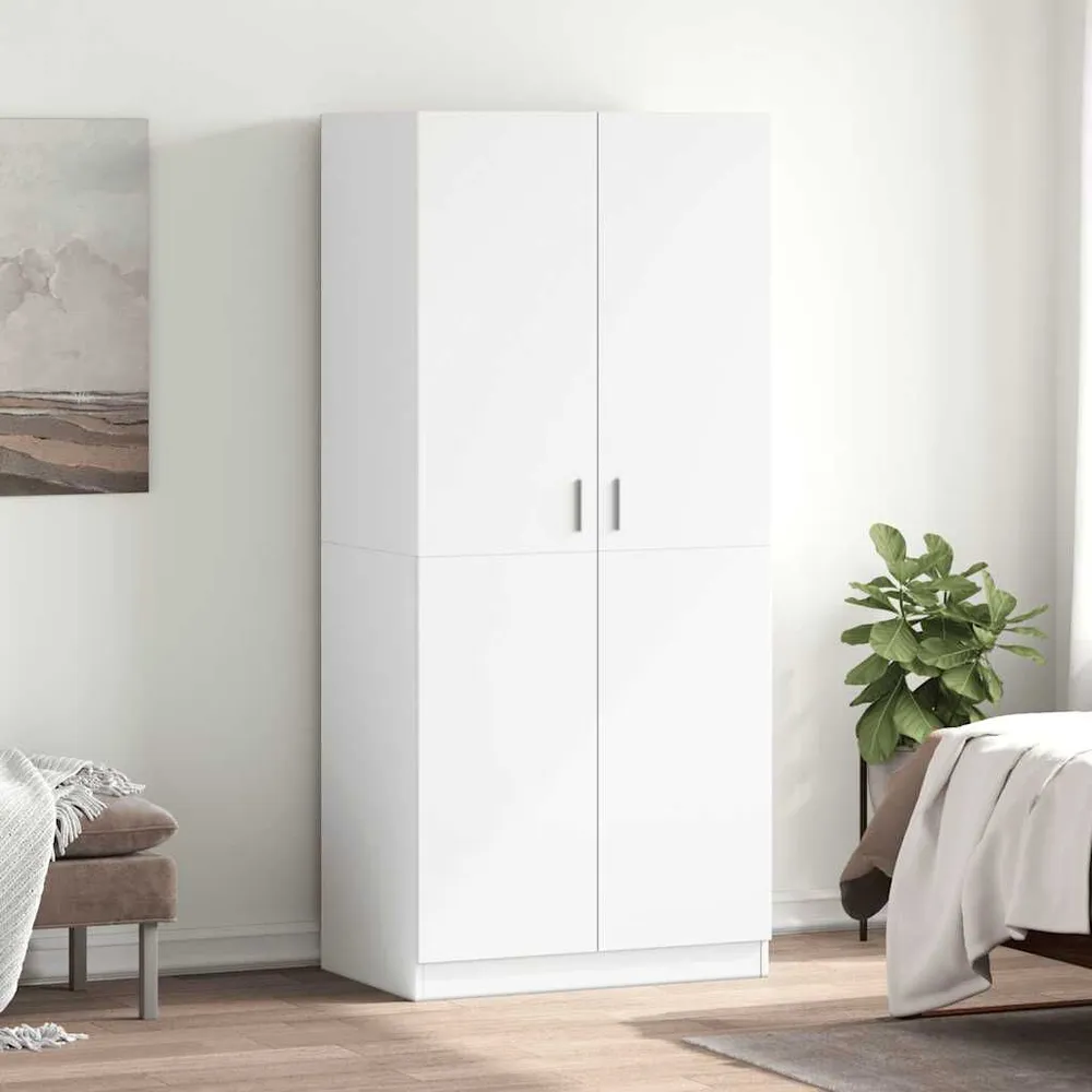 Premium Resistente à Umidade Roupeiro 80x52x180 cm derivados de madeira branco