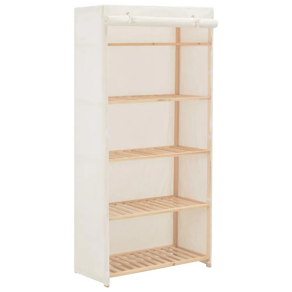 Roupeiro 79x40x170 cm tecido branco 50 Litros