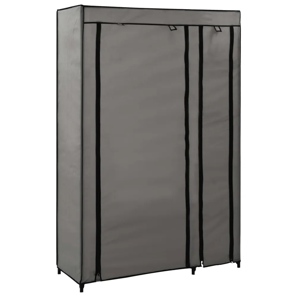 Roupeiro dobrável 110x45x175 cm tecido cinzento em Polipropileno