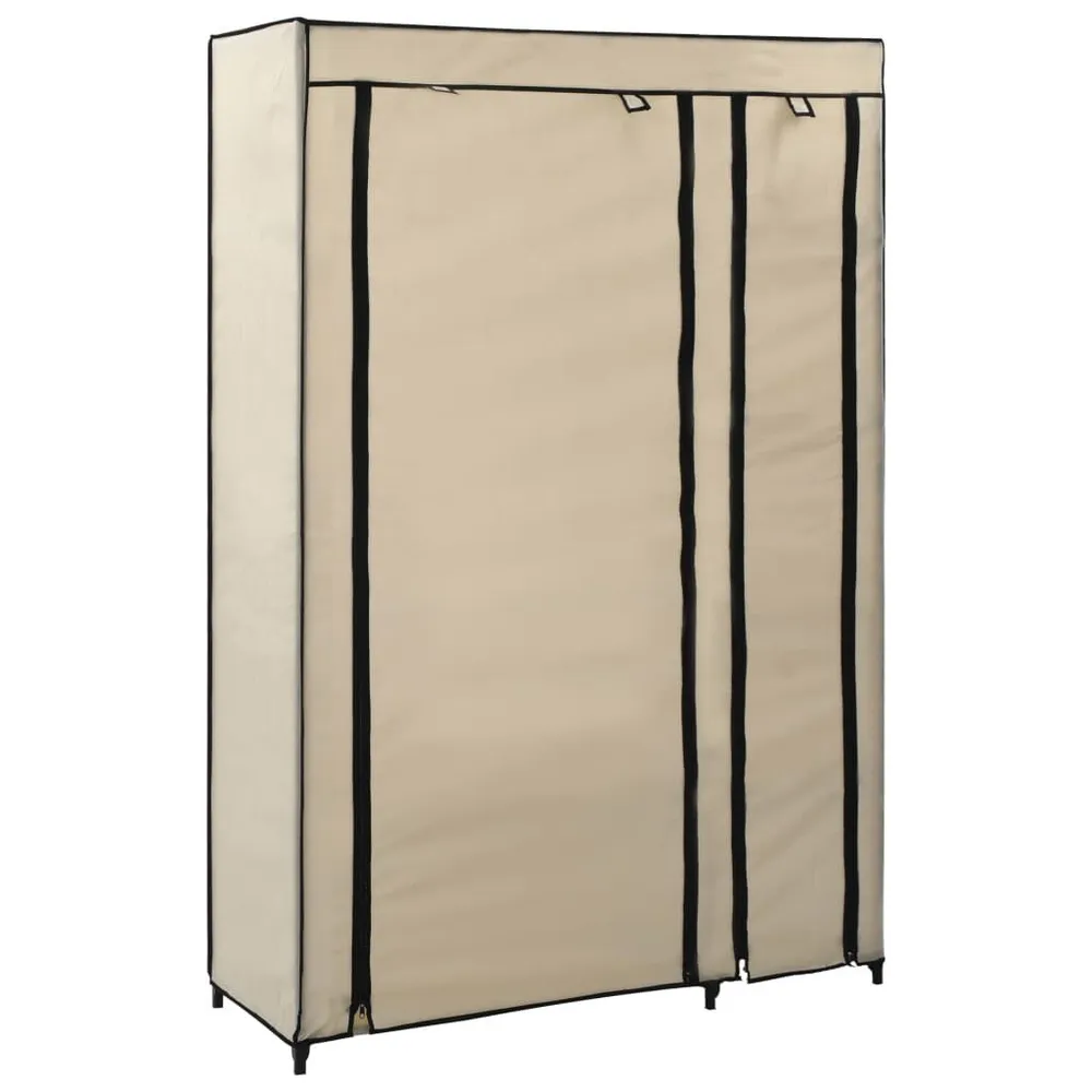 Separador de Roupas Roupeiro dobrável 110x45x175 cm tecido creme
