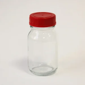 Frascos transparentes, boca larga, com tampa e septo PTFE