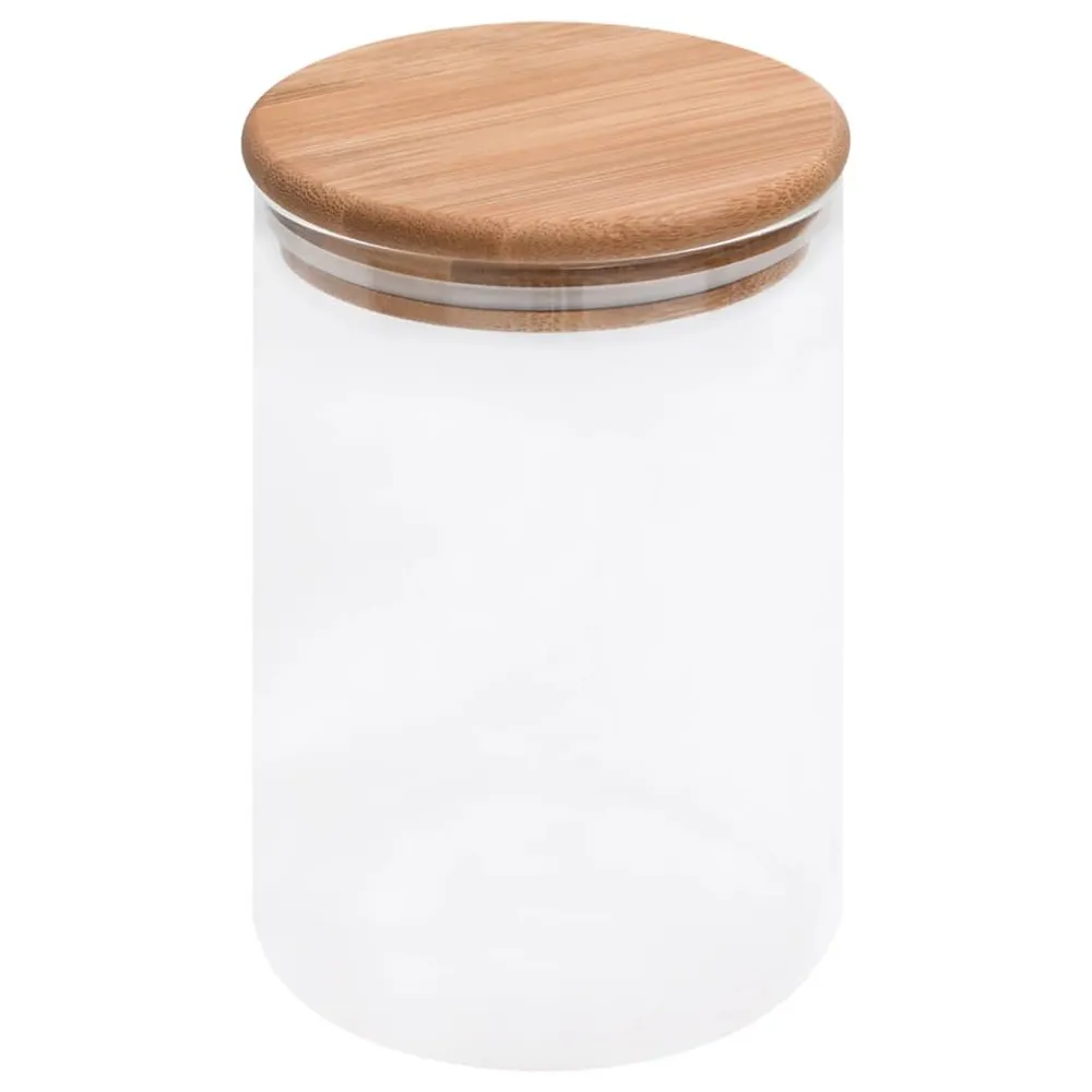 Frascos de vidro com tampas de bambu 4 pcs 800 ml