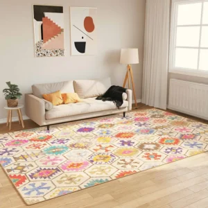 Capa com Elástico Tapete lavável antiderrapante 190x300 cm multicor