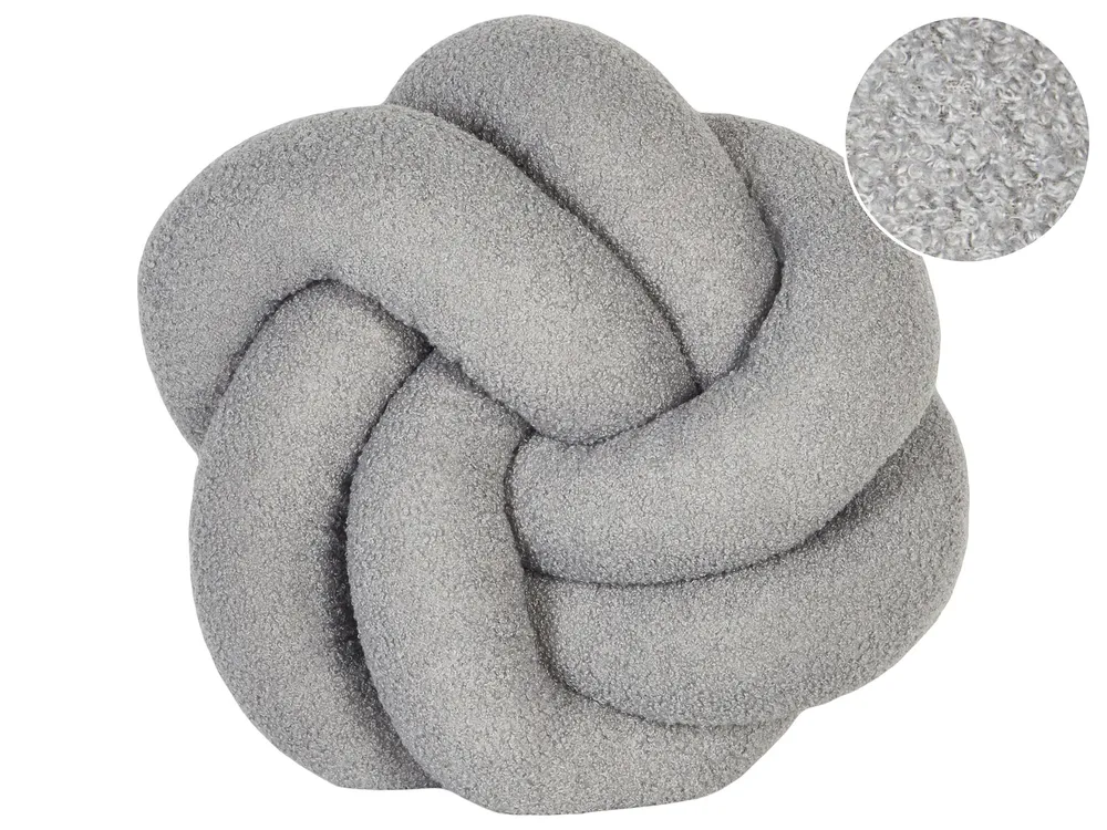 Boucle Knot Cushion 45 x 45 cm Grey ANGELONIA