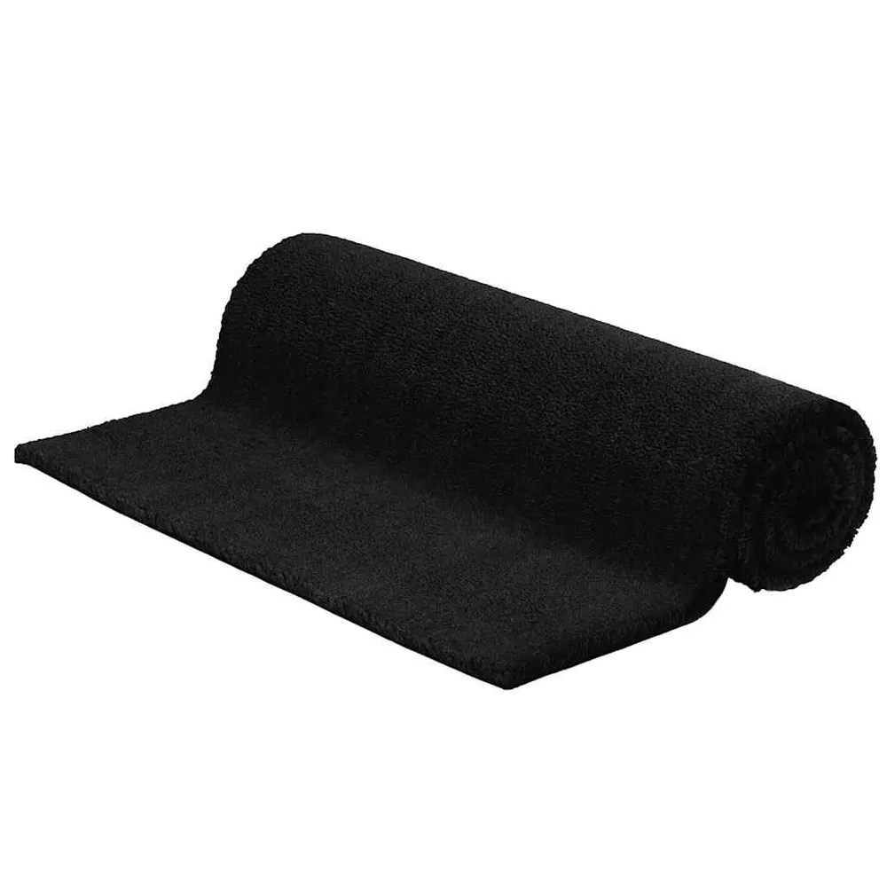 Tapete de porta 100x300 cm fibra de coco tufada preto com 5 Peças Incluídas