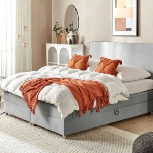 Lençol Ajustável Fabric EU King Divan Bed Light Grey MINISTER